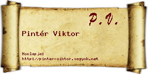 Pintér Viktor névjegykártya